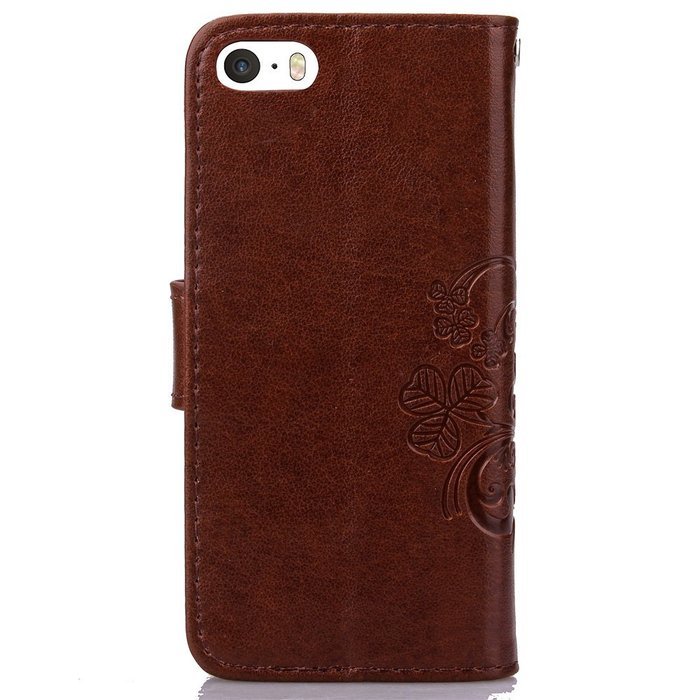 iPhone 5C Case, iPhone 5C Wallet Case,PHEZEN Four Leaf Clover Flower Design PU Leather Wallet Case Stand Flip... N18