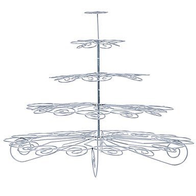 Y&XL&H 41 Count 5 Tier Cupcake Stand for Wedding / Birthday Party, Cupcake Tower, Stainless Steel N2