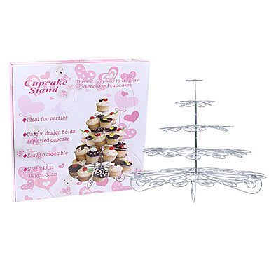 Y&XL&H 41 Count 5 Tier Cupcake Stand for Wedding / Birthday Party, Cupcake Tower, Stainless Steel N3