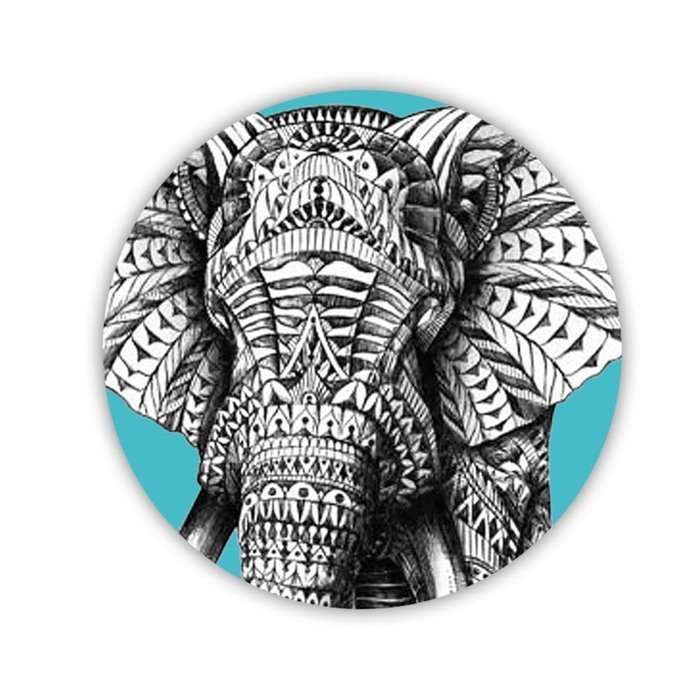 Generic Coaster Mdf Apparent Print Colorful Elephant Drawing 2 N10