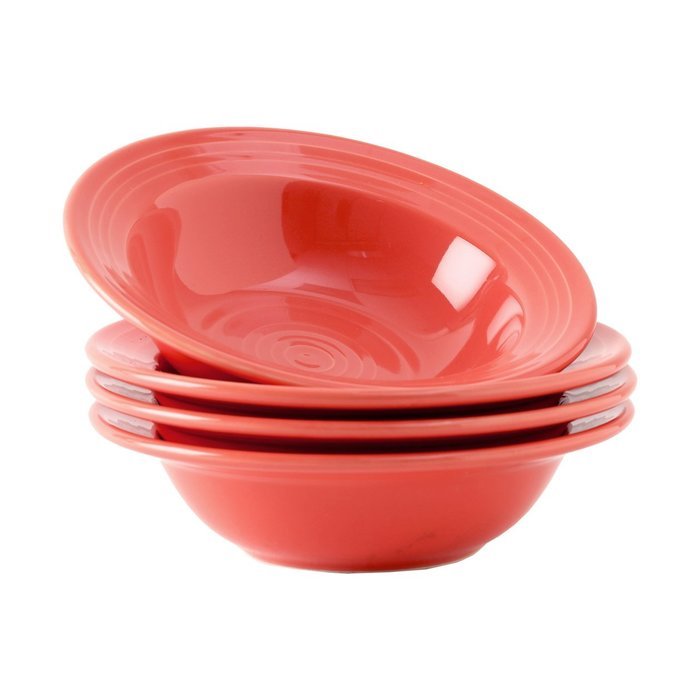 Tuxton Home Concentrix Bowl (Set of 4), 13 oz, Cayenne Red; Restaurant Grade Nonporous Virtrified China; Thermal... N70