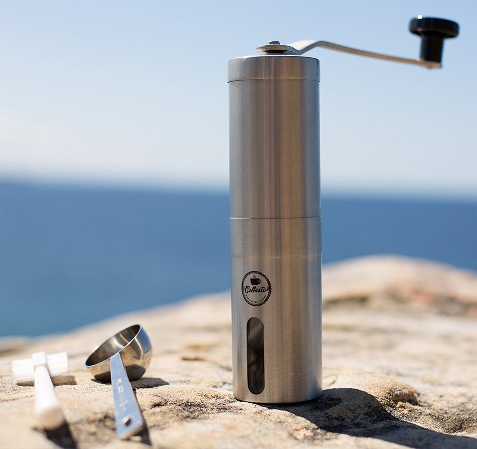 LIMITED OFFER Manual Coffee Grinder with Adjustable Ceramic Burr &ndash; Conical Mill for Precision Brewing &ndash; Stainless... N3