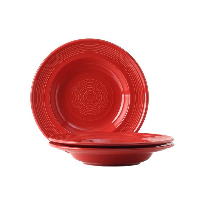 Tuxton Home Concentrix Bowl (Set of 4), 13 oz, Cayenne Red; Restaurant Grade Nonporous Virtrified China; Thermal... N76
