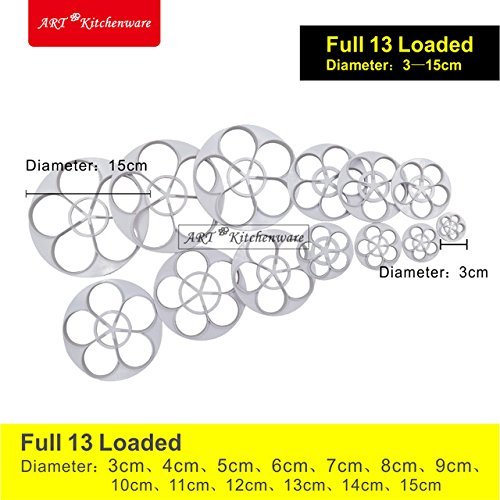 Anyana 13pcs set Rose Plastic Cookie Cutter Cake Mould Tool Kitchen Tool Sugar Paste Baking Mould Cookie Pastry N3