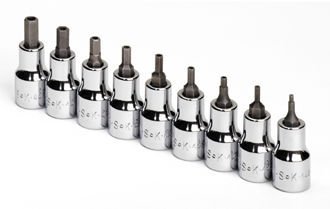 SK Hand Tools 19749 9 Piece Tamper Proof Hex Bit Socket Set