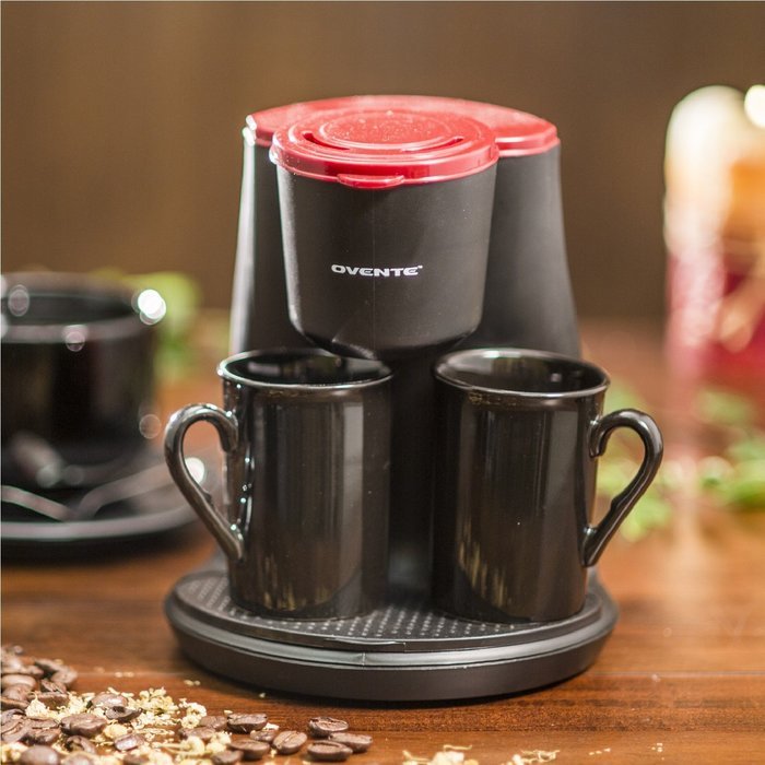 Ovente CM3BR Two Serving Coffeemaker with 2 Ceramic Personal Cups N2
