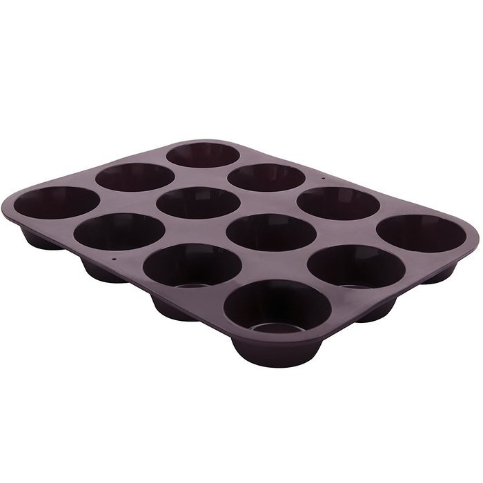 Marathon Housewares KW200027RD Premium Silicone 12 Cup Standard Size Muffin Pan, Red N2