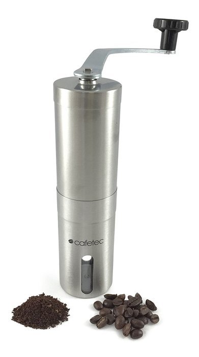 Cafetec Ceramic Burr Manual Coffee Grinder, Portable Coffee Mill, Stainless Steel, Includes Cleaning Brush and... N3