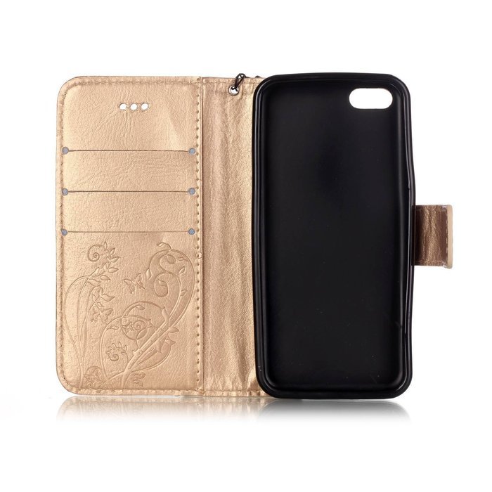 iPhone 5C Case, iPhone 5C Wallet Case,PHEZEN Four Leaf Clover Flower Design PU Leather Wallet Case Stand Flip... N23