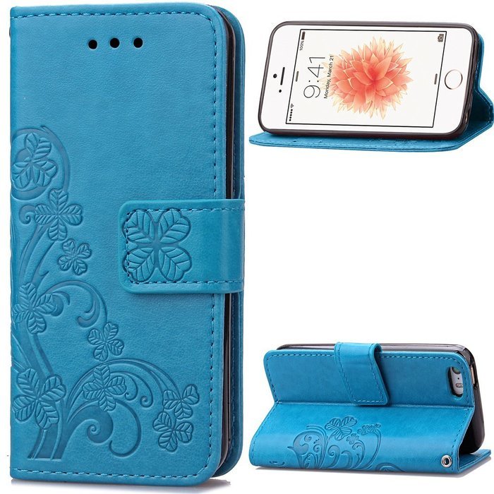iPhone 5C Case, iPhone 5C Wallet Case,PHEZEN Four Leaf Clover Flower Design PU Leather Wallet Case Stand Flip... N25