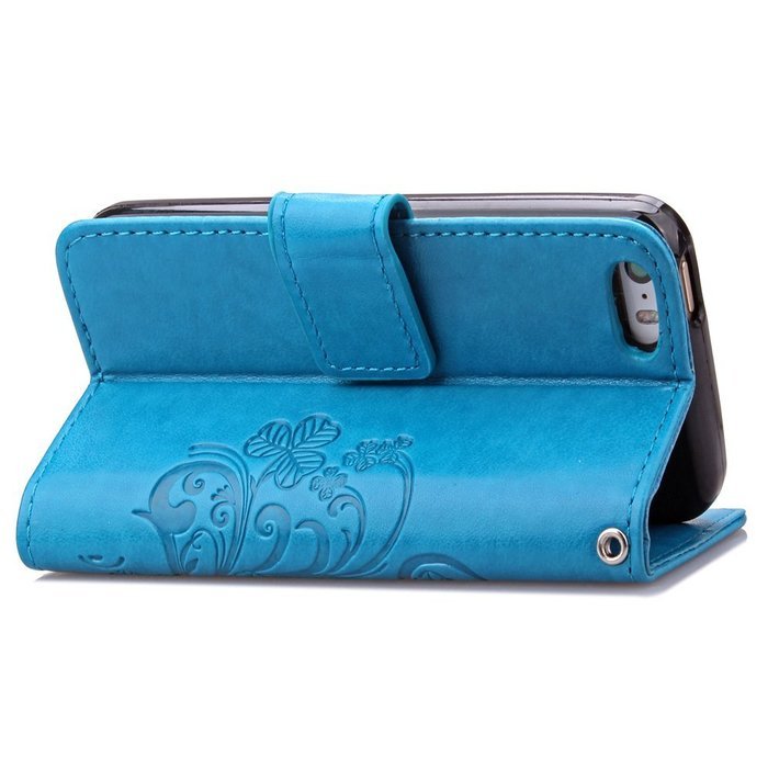 iPhone 5C Case, iPhone 5C Wallet Case,PHEZEN Four Leaf Clover Flower Design PU Leather Wallet Case Stand Flip... N27