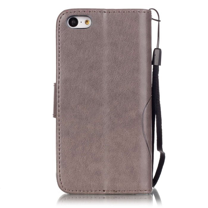 iPhone 5C Case, iPhone 5C Wallet Case,PHEZEN Four Leaf Clover Flower Design PU Leather Wallet Case Stand Flip... N31