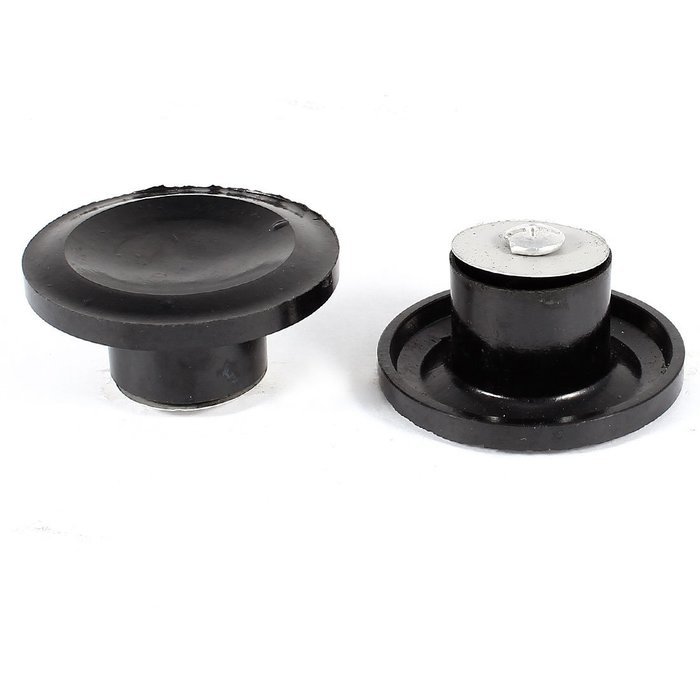 uxcell Alloy Gasket Plastic Pot Lid Cover Round Knob 55mm Handle Dia 2 Pcs