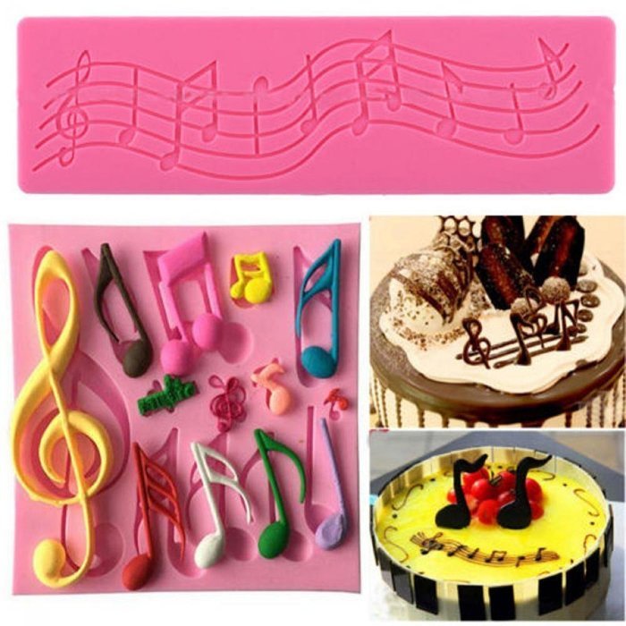 Genenic Multi Lace Music Note Silicone Mould Cake Mold Baking Tool