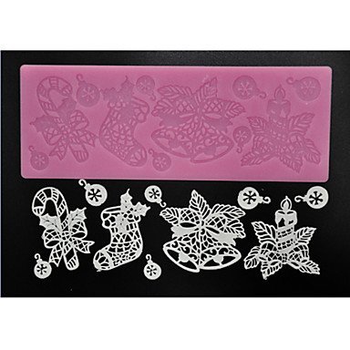 Sher FOUR-C Cake Tools Lace Decoration Mat Cake Lace for Sugarcraft,Silicone Mat Fondant Cake Tools Color Pink N2
