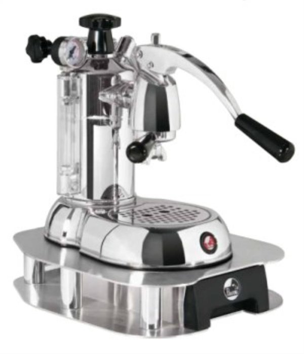 La Pavoni PSW-16 Stradavari 16-Cup Espresso Machine, Chrome with Wood Handles N4