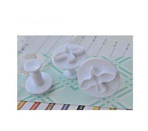 Anyana 3pcs set Little Pigeon Plastic Plunger And Cookie Cutter Cake Mould Tool Kitchen Tool Sugar Paste Baking... N4