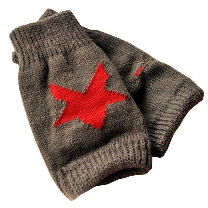 Glove,Morecome Men Women Winter Warmer Star Knitted Mittens Fingerless Glove (Khaki)