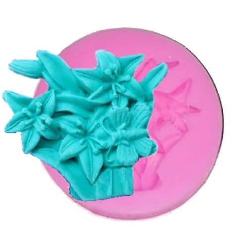 1Pcs Lily Flowers in Basket Silicone Mold f Pink Silicone Mold Sugarcraft Cake Decorating Tools Baking Fondant... N2