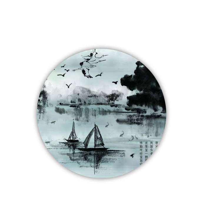 Generic Cup Coaster Made By Mdf Printed Asian Chinese Ink Painting Individuality N14