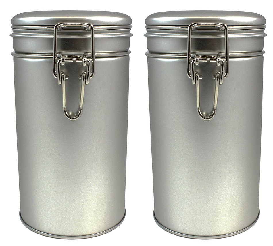 Latching Tea Storage Tin, Coffee Tin, Tea Container, Spice Storage, Latched Lid W/ Rubber Seal, Multi-Purpose...