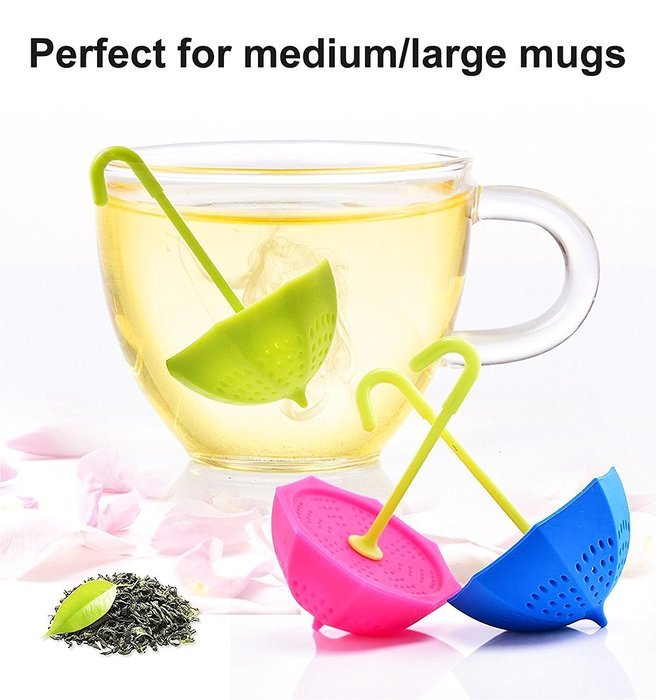 Sino Banyan Tea Infuser Strainer,Silicone Handle,Fix on Cup,Set of 3 N6