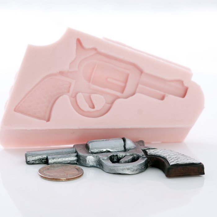 Crossed Pistol Silicone Mold Set Easy to use with Fondant, Chocolate, Candy, Resin, Clay, Soap and Wax N3