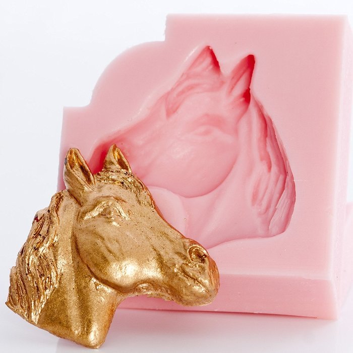 Horse Head Silicone Mold Make Your Own Western Chocolate, Fondant, Candy, Mints, Resin, Clay. Mold creates a small... N4