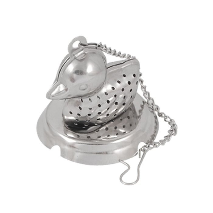 uxcell Duck Shaped Tea Infuser Strainer Mesh Ball Silver Tone