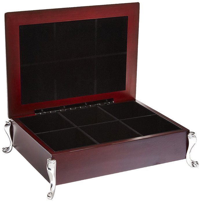 Elegance Silver 20401 Silver Plated and Wooden Tea Bag Chest N2