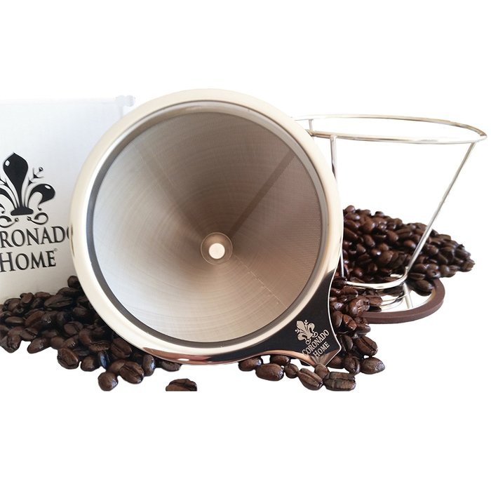 Pour Over Stainless Steel Coffee Dripper-4 Cup Drip Cone Best Reusable Manual Pourover Paperless Dripper Brewer... N3