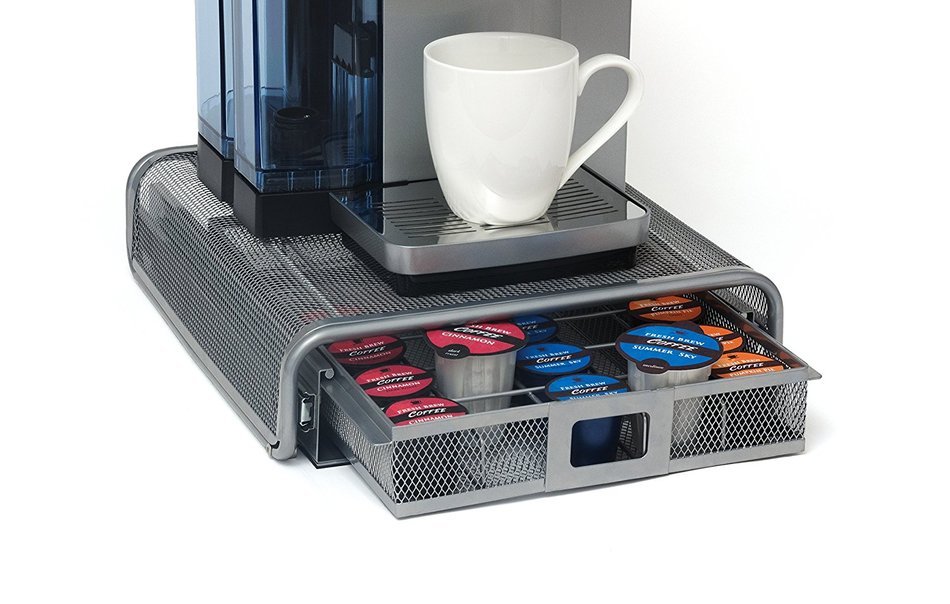 Lipper International 8690G Rolling Single Serve Coffee Pod Drawer, Gray N3
