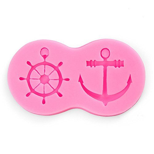 Genenic Silicone Fondant Baking Tool Mold Mould Anchor Ship Wheel Cake Decor N6