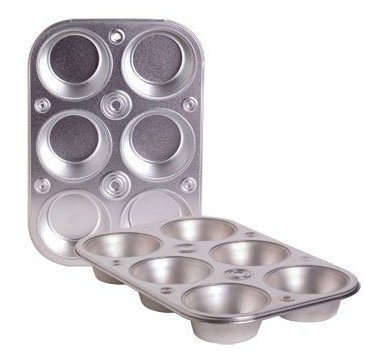 6-cup Metal Muffin / Cupcake Pan Toaster Oven Size - 3 Pack N2