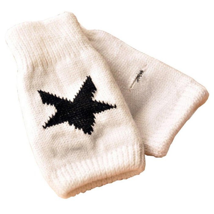 Glove,Morecome Men Women Winter Warmer Star Knitted Mittens Fingerless Glove (Khaki) N2
