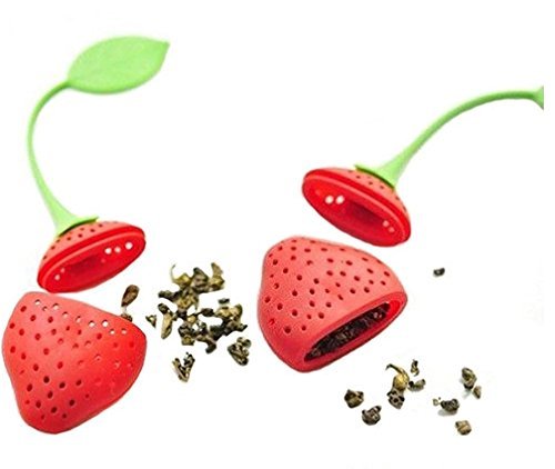 Silicone Strawberry Design Loose Tea Leaf Strainer Herbal Spice Infuser Filter N2