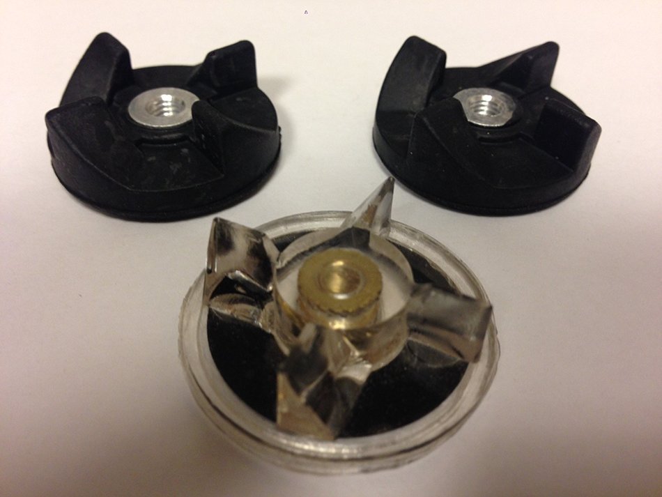 Two Black Rubber Gear and One Free Base Gear Replacement Part for Magic Bullet for Cross and Flat Blade