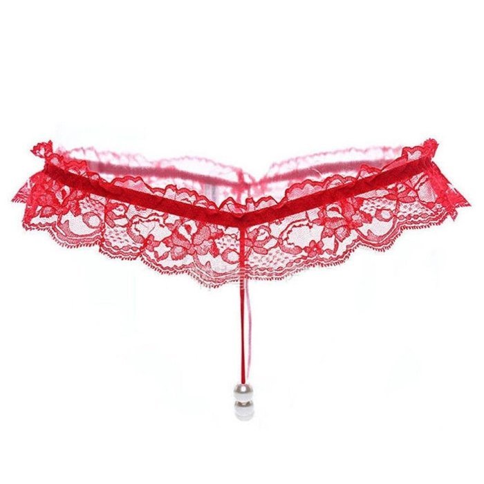 Underpants ，Beautyvan Comfortable 2016 New Thongs G-string Lace Pearl Panties Lingerie Underwear (Red) N5