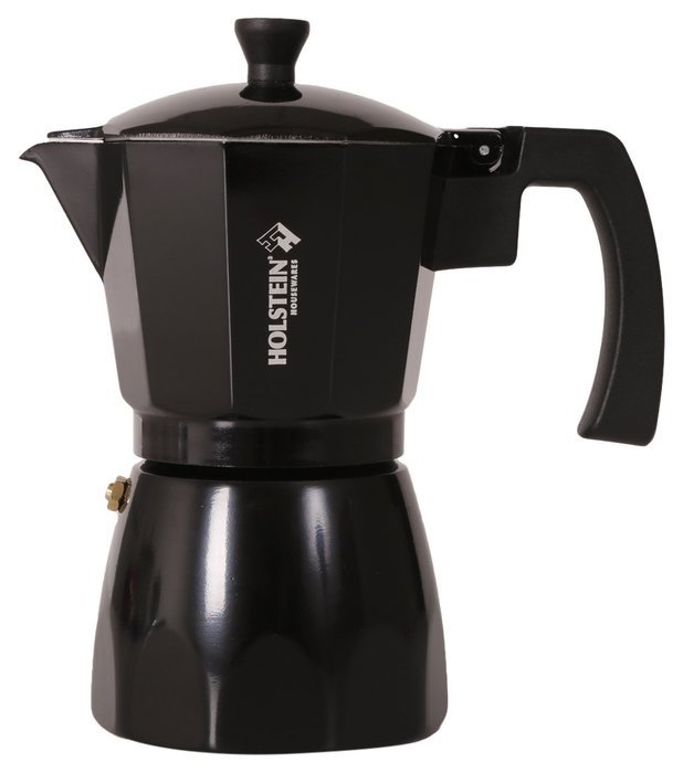 Holstein Housewares H-08081 6-Cup Aluminum Espresso Maker - Red N7