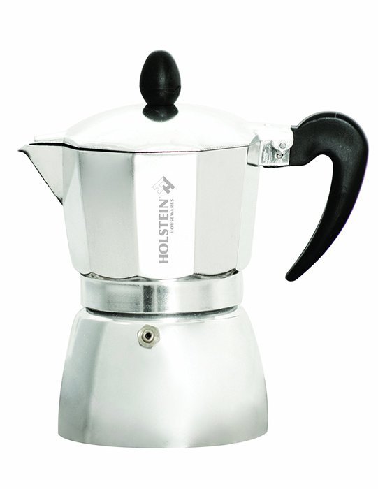 Holstein Housewares H-08081 6-Cup Aluminum Espresso Maker - Red N8
