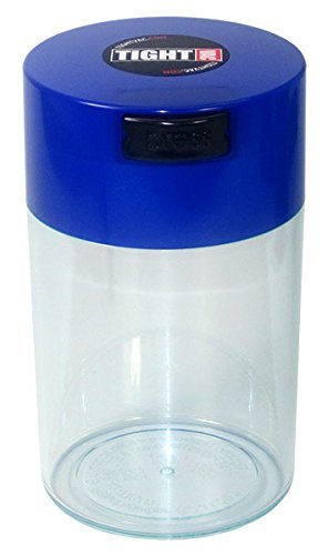 Tightvac - 1 to 6 oz Vacuum Sealed Storage Container, Dk. Blue Cap & Clear Body
