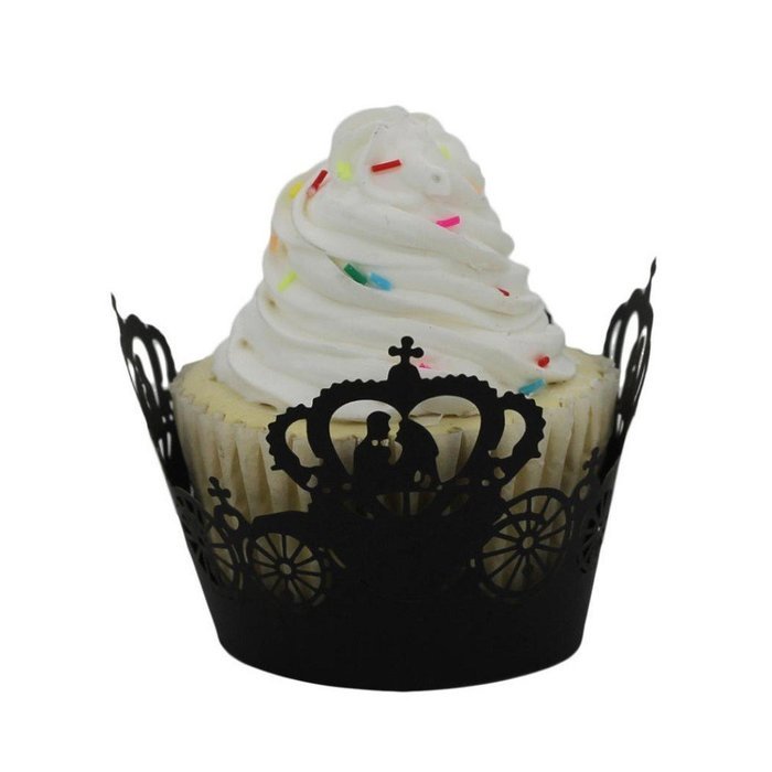 50pc Hollow Christmas Cup Cake,Morecome Cupcake Wrapper Liner Baking Cup Muffin (White) N5