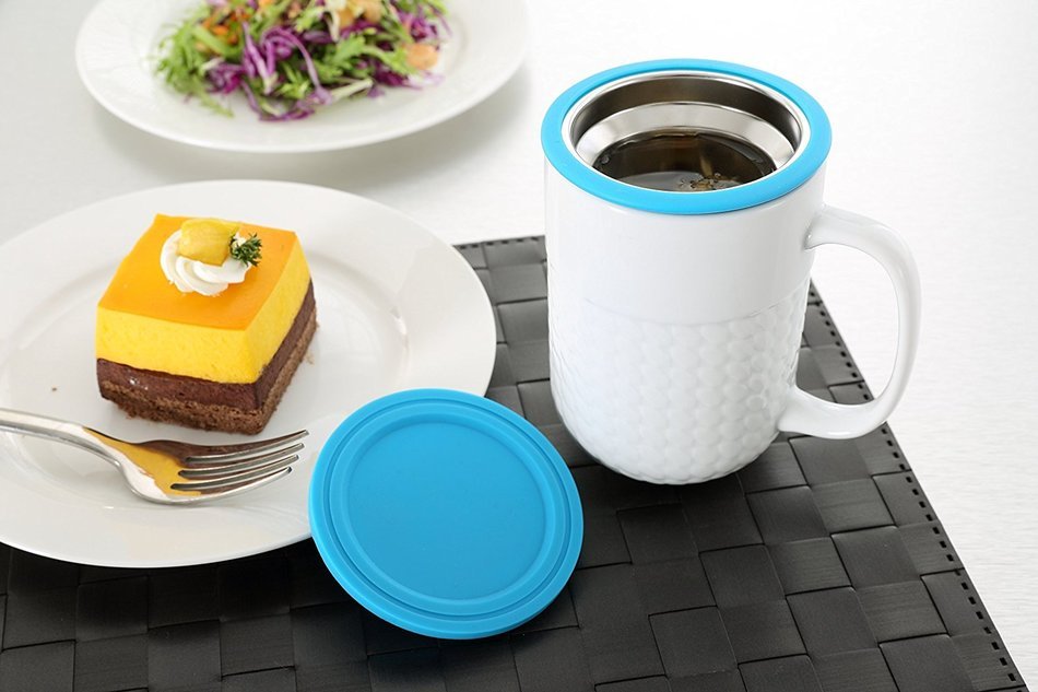 Tea Infuser Mug - [FREE Silicon Tea Bag]. Loose Leaf Tea Infuser Set with a Stainless Steel Tea Steeper and a... N8