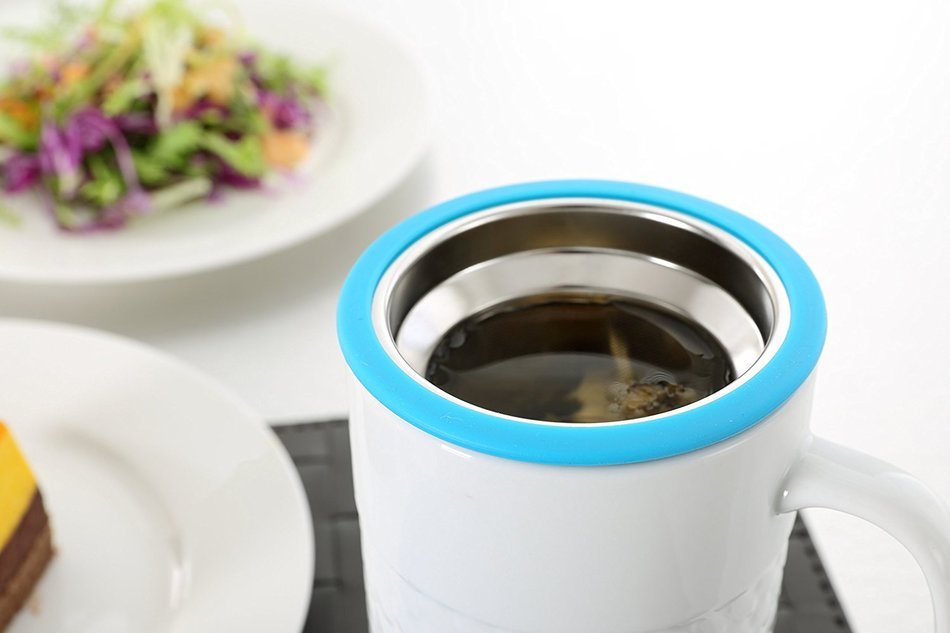 Tea Infuser Mug - [FREE Silicon Tea Bag]. Loose Leaf Tea Infuser Set with a Stainless Steel Tea Steeper and a... N9