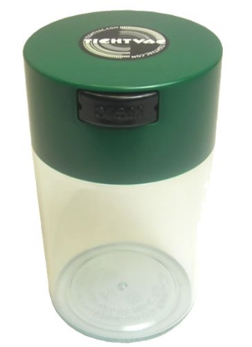 Tightvac - 1 to 6 oz Vacuum Sealed Storage Container, Green Cap & Clear Body