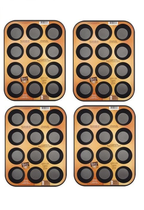 Bakers Secret Essentials 12 Cup Muffin Pan 4 Pack