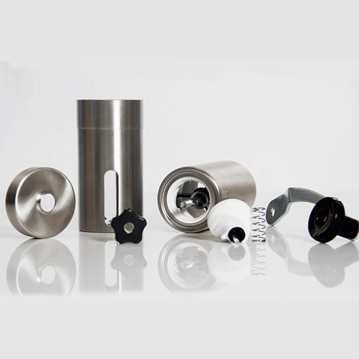 Sizet Manual Coffee Grinder Conical Burr Mill for Precision Brewing Brushed Stainless Steel