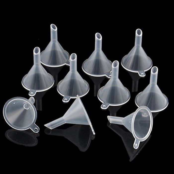 Toyofmine 10Pcs Small Plastic Mini Funnels For Filling Perfume Diffuser Bottle Liquid Oil N3