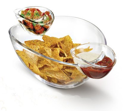 (Multi-function Servingware) Felli- Crystal clear acrylic serving bowl set. 12.5" Mixing salad bowl and 2 sauce... N4
