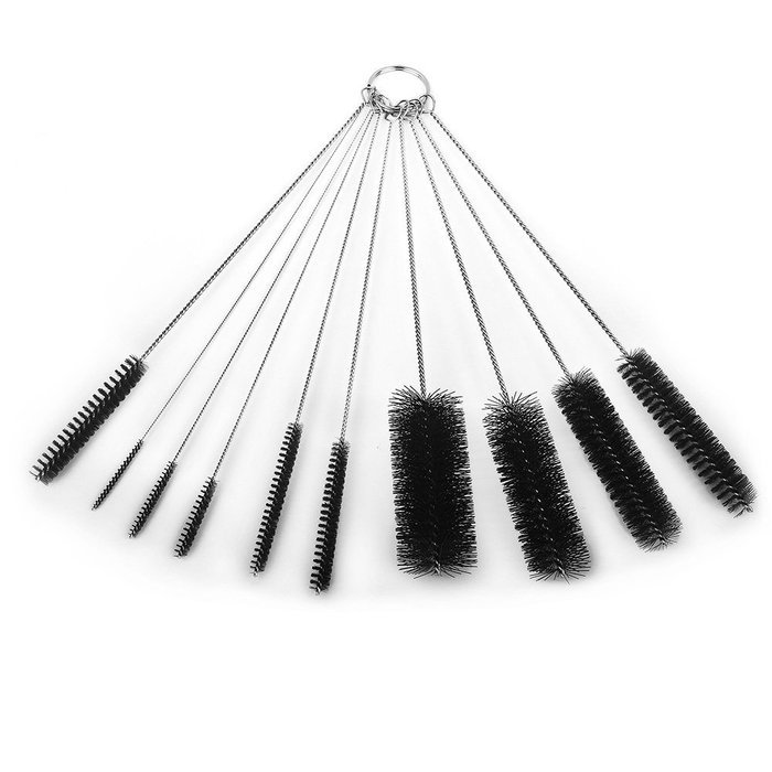 8 Inch Nylon Tube Brush Cleaning Set with Wire Loop Handle ( 10 pieces ) N6